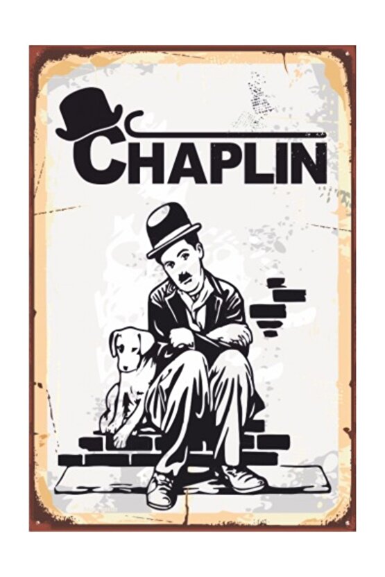 Charlie Chaplin Retro Vintage Ahşap Poster