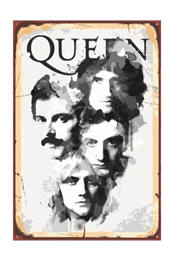 Freddie Mercury Queen Retro Vintage Ahşap Poster