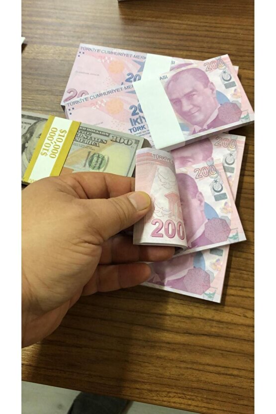 1 DESTE RENKLİ GEÇERSİZ ŞAKA PARASI 200 TÜRK LİRASI TAM 100 ADET