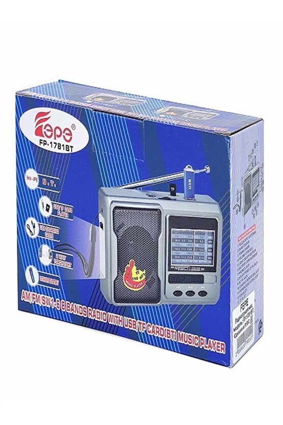 Deprem Çantasına Uygun Taşınabilir El Fenerli 8 Bandlı Radyo Bluetooth Usb Tf Kart Destekli Fm Radyo