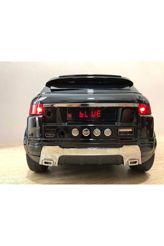 Müzik Çalar Mp3 Player Bluetooth Hoparlör Özellikli Işıklı Radyolu Model Araba Siyah Range Rover Suv