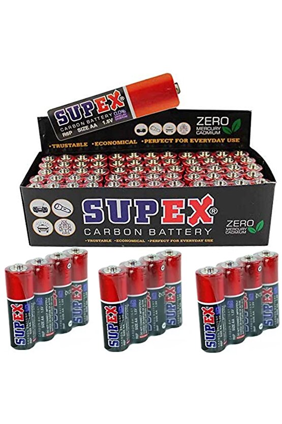 Supex R6 1.5 Volt Çinko Karbon Aa Kalem Pil (60LI PAKET FİYATI)