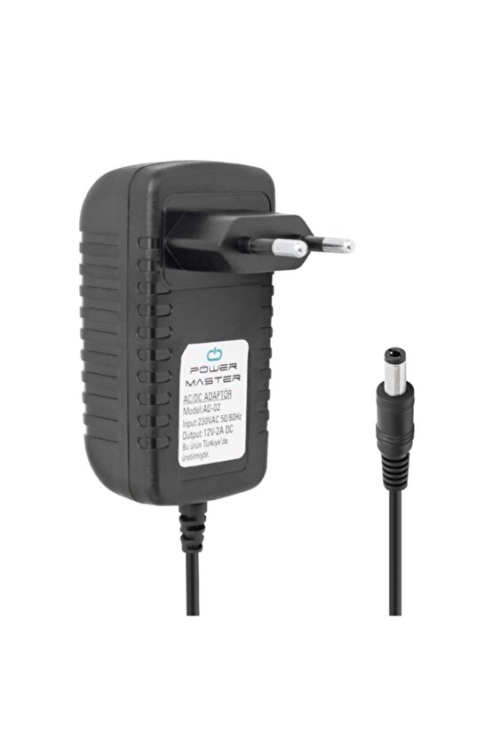 Powermaster Pm-4531 - 12 Volt - 2 Amper Plastik Kasa Priz Tipi Adaptör 5.5*2.5 Uç * Mini Cihaz Adapt