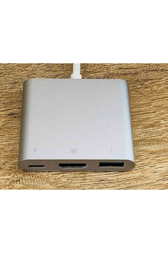 3 In 1 Type C Hdmı Usb Çevirici Apple Macbook I-pad I-phone Huawei Mate Matebook Chromemate Samsung