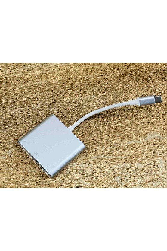 3 In 1 Type C Hdmı Usb Çevirici Apple Macbook I-pad I-phone Huawei Mate Matebook Chromemate Samsung