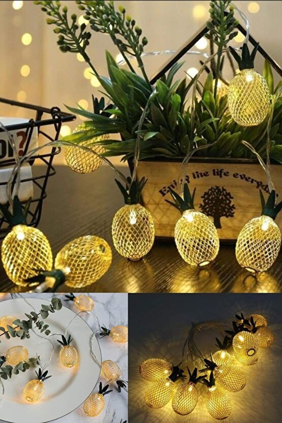 Himarry 2m 10 Led Pilli 2 Kademeli Ananas Led Işık