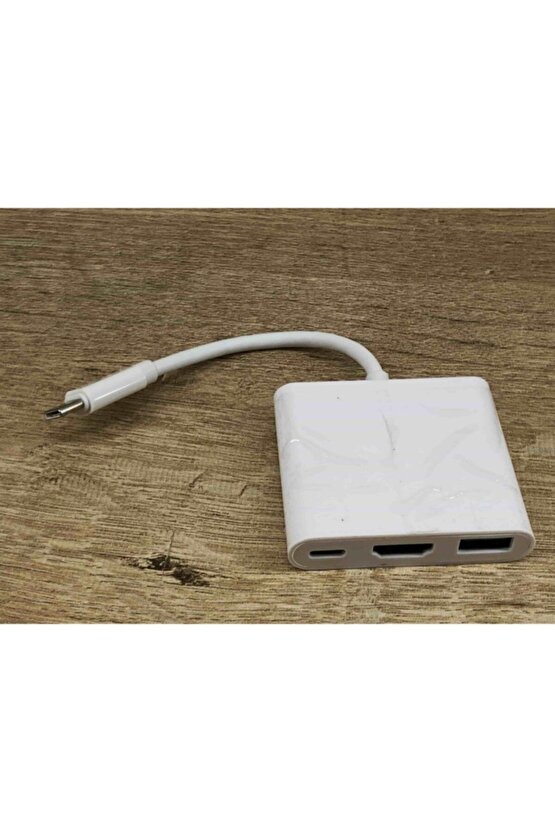 Type-c 5in1 Usb C 3.0 Multi Çevirici Adaptör Çoklayıcı Çoğaltıcı Macbook Air Pro M1 Uyumlu Beyaz