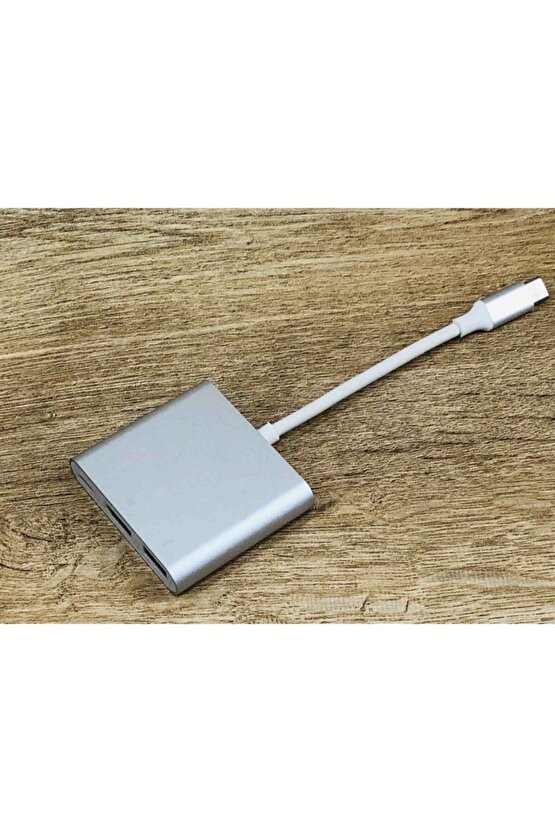 Macbook Uyumlu 4k Type C To 3 Portlu Hdmı Usb Type-c Çevirici Adaptör Honor Samsung Note Nexus