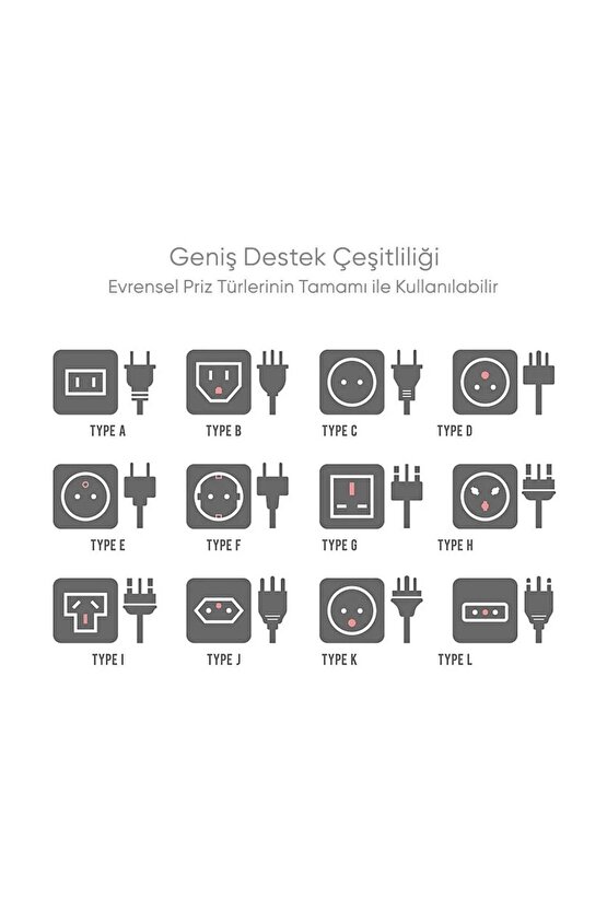 Universal - Türk Çevirici Çevirici Priz Adaptör 10a 250v