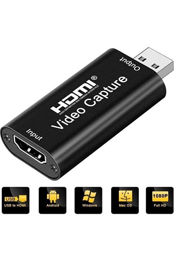 Metal Aleminyum Siyah Kasa Usb Den Hdmı 4k Video Dönüştürücü