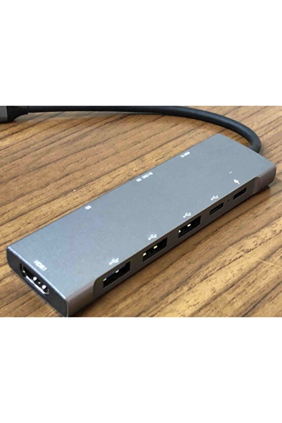 Metal Kasa Usb 3.0 Type C 9 In 1 Hdmı - Mikro Sd Kart Okuyucu - Kulaklık Çevirici Hub