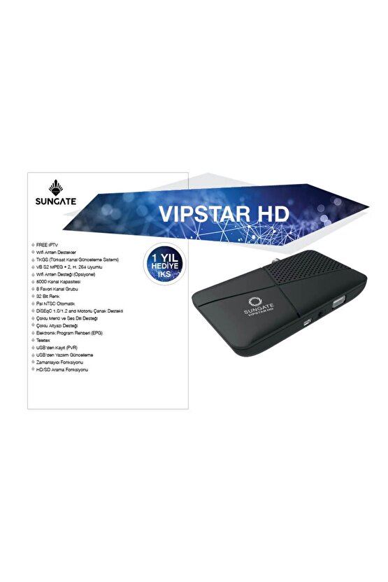 Vipstar Plus Hd Mini Uydu Alıcısı,siyah