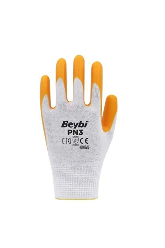 Pn3 Polyester Örme Nitril Kaplı Sarı Iş Eldiveni