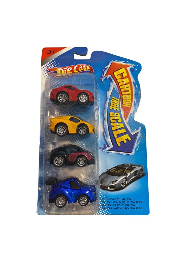 Die Cast Cartoon True Scale 4 Cars