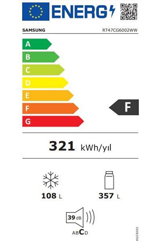 RT47CG6002WW, Üstten Donduruculu Buzdolabı,  465 Litre