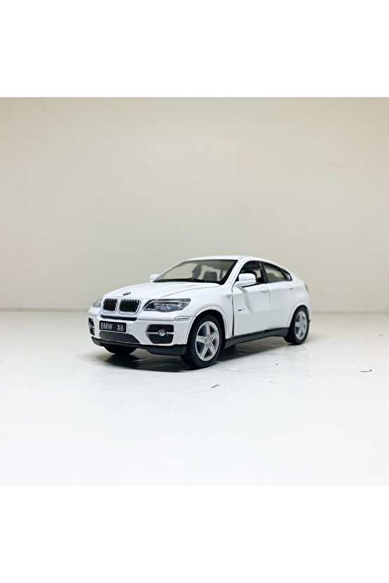 1.36 ÖLÇEK KİNSMART LİSANSLI BMW X6 METAL ARABA BEYAZ RENK 12 CM