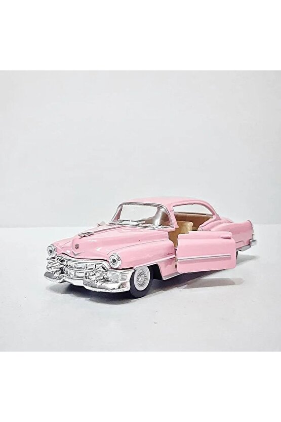 1.36 ÖLÇEK KİNSMART LİSANSLI 1953 CADİLLAC ELDORADO  PEMBE RENK 12 METAL MODEL ARABA