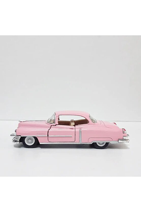 1.36 ÖLÇEK KİNSMART LİSANSLI 1953 CADİLLAC ELDORADO  PEMBE RENK 12 METAL MODEL ARABA