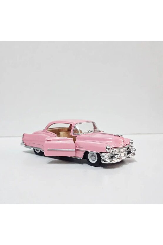 1.36 ÖLÇEK KİNSMART LİSANSLI 1953 CADİLLAC ELDORADO  PEMBE RENK 12 METAL MODEL ARABA