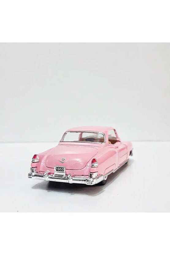 1.36 ÖLÇEK KİNSMART LİSANSLI 1953 CADİLLAC ELDORADO  PEMBE RENK 12 METAL MODEL ARABA