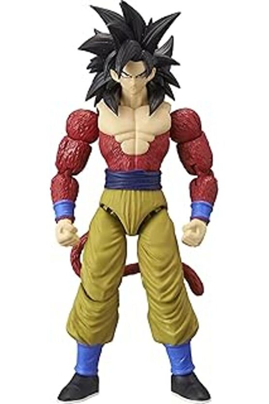 BANDAI 16 cm Dragon Ball Super Saiyan 4 Goku Poz Verilebilir Figür, Dragon Stars Serisi