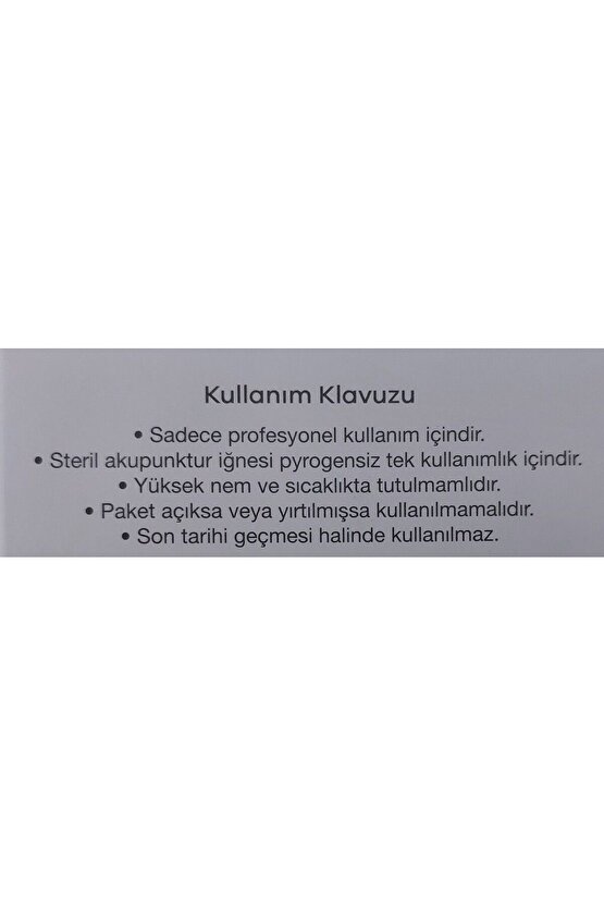 STERİLİZE AKUPUNKTUR İĞNE 0,30x60MM 200 ADET (1 KUTU)