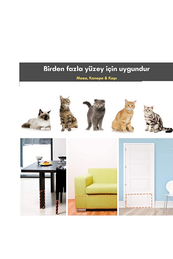 Kedi Caydırıcı Eğitim Bandı, Mobilyalar Için Tırmalamaya Karşı Önleyici, %100 Şeffaf10 Cm X 10 Mt