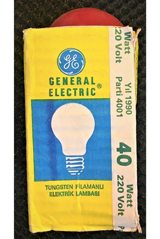 40w Kırmızı Renkli Tungsten Filamanlı Ampulvintagepastel Kırmızıdim Edilebiliryıl:1990