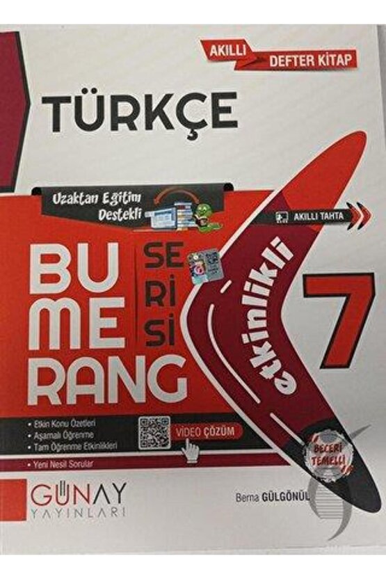 7. Sınıf Türkçe Bumerang Etkinlikli Defter Kitap