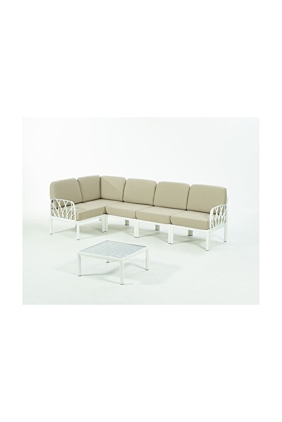 GARDA Sofa Set L Köşe + Sehpa BEJ Minderli