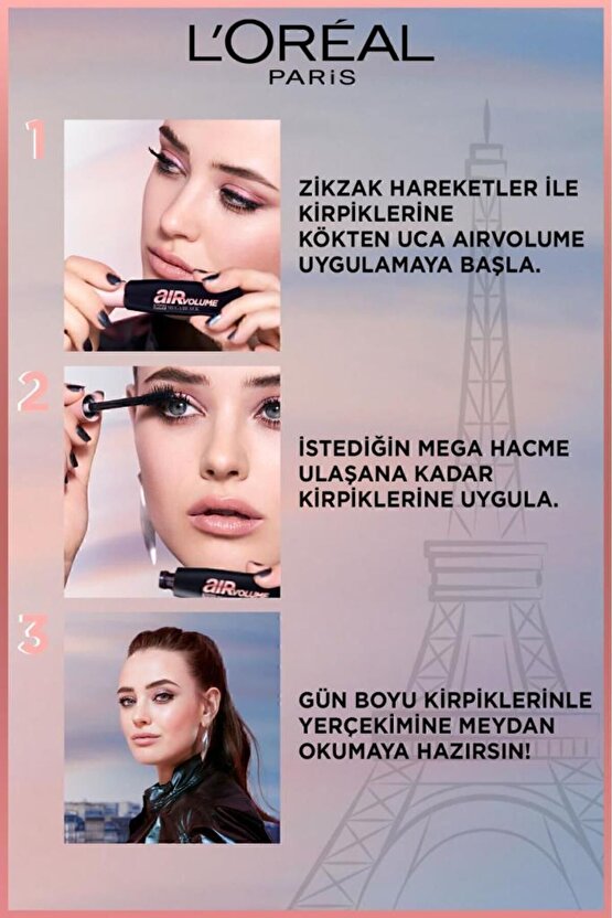 Air Mega Black Maskara – 30 Saate Kadar Kalıcı – Ekstra Siyah & Infaillable Automatic Jel Göz Kalemi