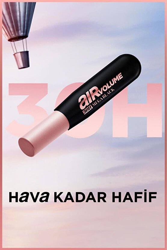 Air Mega Black Maskara – 30 Saate Kadar Kalıcı – Ekstra Siyah & Infaillable Automatic Jel Göz Kalemi