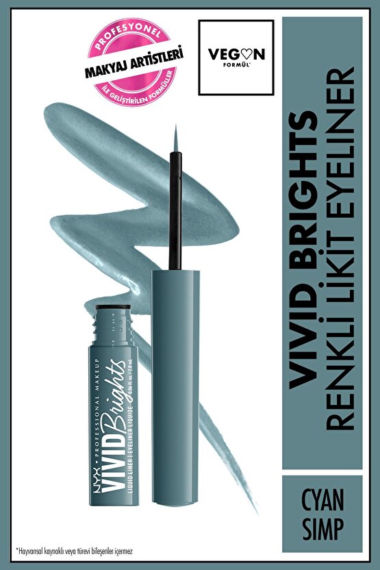 Vivid Brights Likit Eyeliner - Cyan Simp