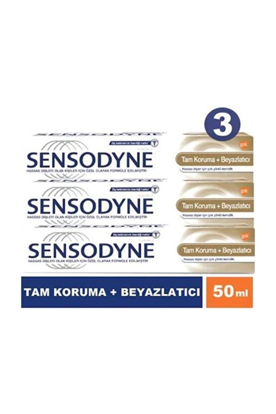 Total Care White. 50 ml Diş Macunu Tam Koruma Beyazlatıcı X3 Adet