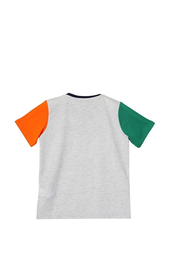 United Colors of Benetton Erkek Çocuk Gri Melanj T-shirt BNT-B21374