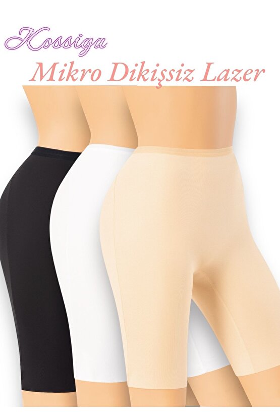 Kadın Mikro Dikişsiz Lazer Kesim İz Yapmaz Paçalı Boxer Şort