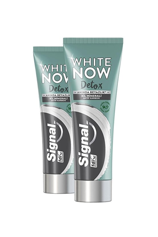 White Now Detox Kil Minerali & Aktif Karbon Diş Macunu 75 ml X2