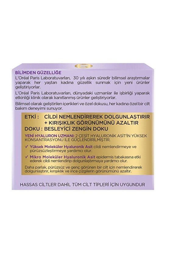 L’oréal Paris Hyaluron Uzmanı Cilt Dolgunlaştıran Nemlendirici Gkf 20 Gündüz Kremi 50 ml