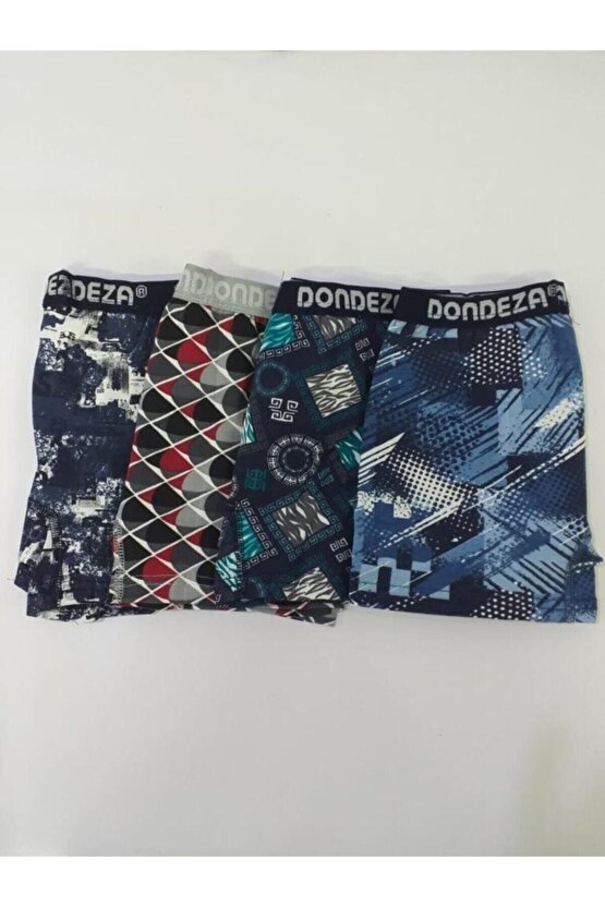 4lü Paket Dondeza Desenli Erkek Çocuk Boxer