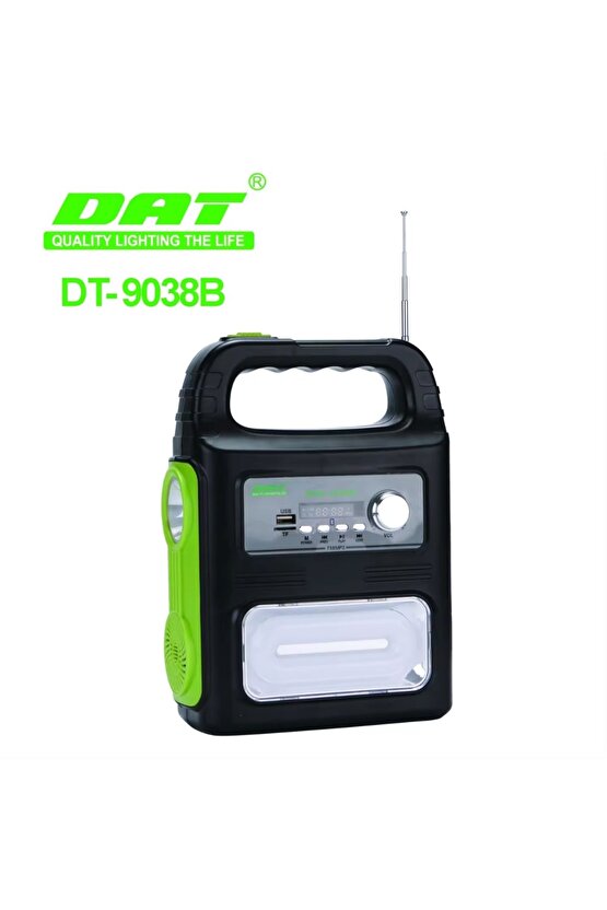 FM radyo ile DT-9038B güneş aydınlatma sistemi güneş enerjisi bankası ev için USB fonksiyonlu ışık