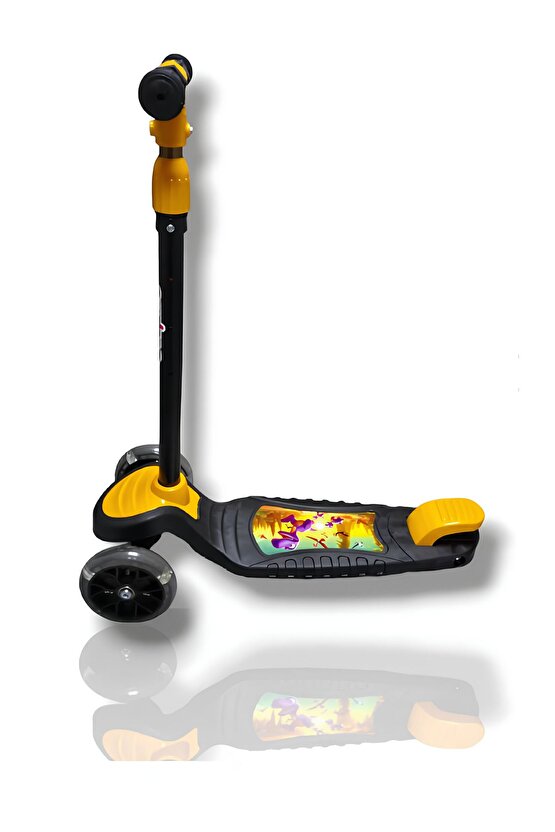 3 Tekerlekli Işıklı Çocuk Scooter Swing - 3 Kademeli Yükseklik Ayarı