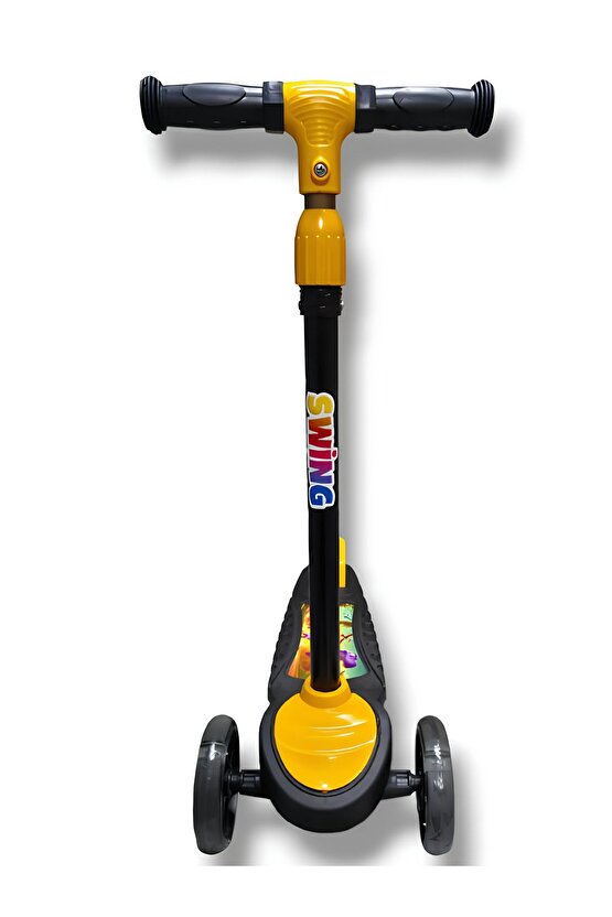 3 Tekerlekli Işıklı Çocuk Scooter Swing - 3 Kademeli Yükseklik Ayarı