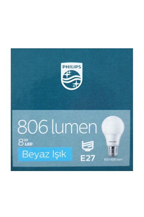 Essential 12 Adet E27 Normal Duylu 8w Led Ampul (beyaz Işık) 6500k