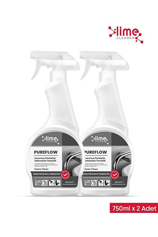 PureFlow Armatür Banyo Temizleyici Kireç ve Leke Sökücü - Kirece ve Lekelere Karşı Etkili Çözüm! 75