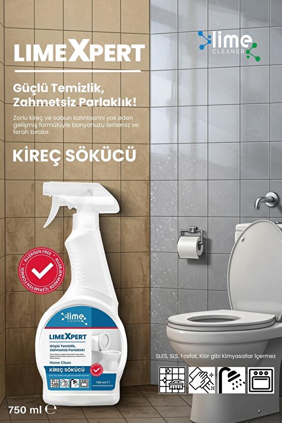 Tuvalet Kireç Sökücü ve Leke Düşmanı - Limon Asidi ile Etkili Temizlik 750 ml x 2 Adet