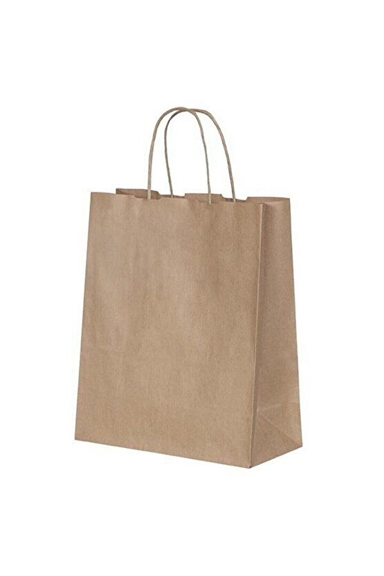 Burgu Saplı Kağıt Poşet Çanta 32x12x41 Cm (10 Adet)
