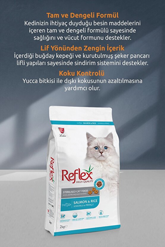 Somonlu Kısırlaştırılmış Kedi Maması 2 Kg