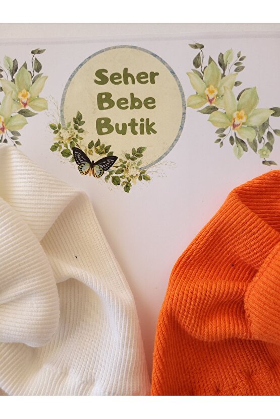 Kız Bebek & Çocuk Renkli Fiyonklu Bone 3Lü Set