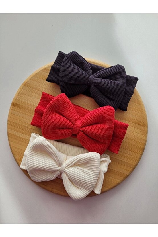 Kız Çocuk & Bebek Kaşkorse Fiyonk Bandana 3lü Set