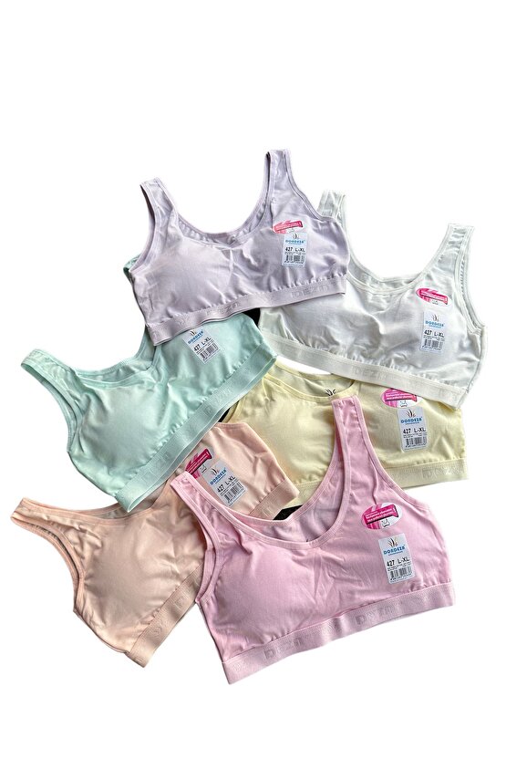 Kalın Askı Pedli Kız Büstiyer Crop 6lı